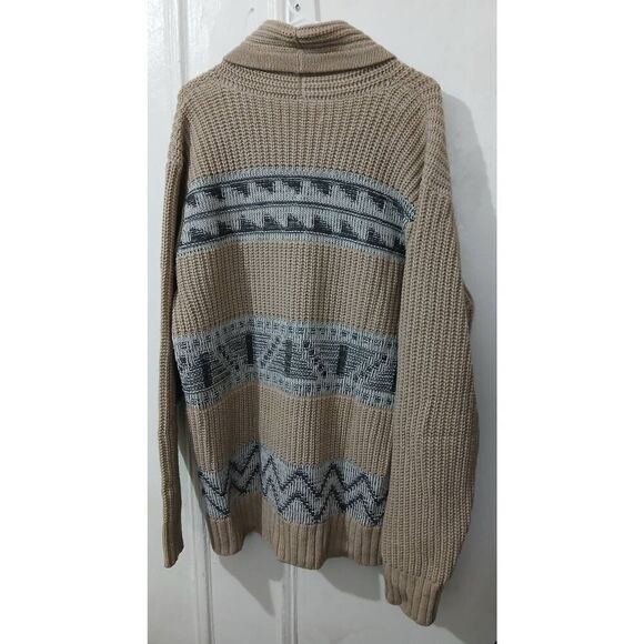 Jack threads mens xl shawl collar SOFT WOOL cardigan sweater tan beige - Picture 4 of 7